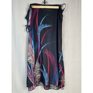 Saress Swimwear Cover-up women one size Color Black Wrap-around Adjustable Strap